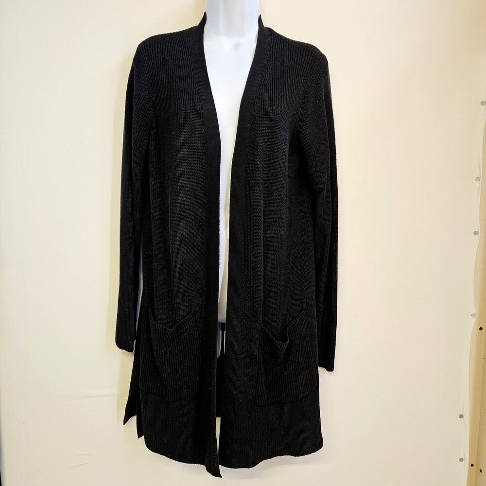 Old Navy Black Open Front Cardigan Size M Minimalist Classic Basic Staple‎